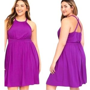 Torrid, Fuchsia Purple, High Neck Midi Dress, Size 2